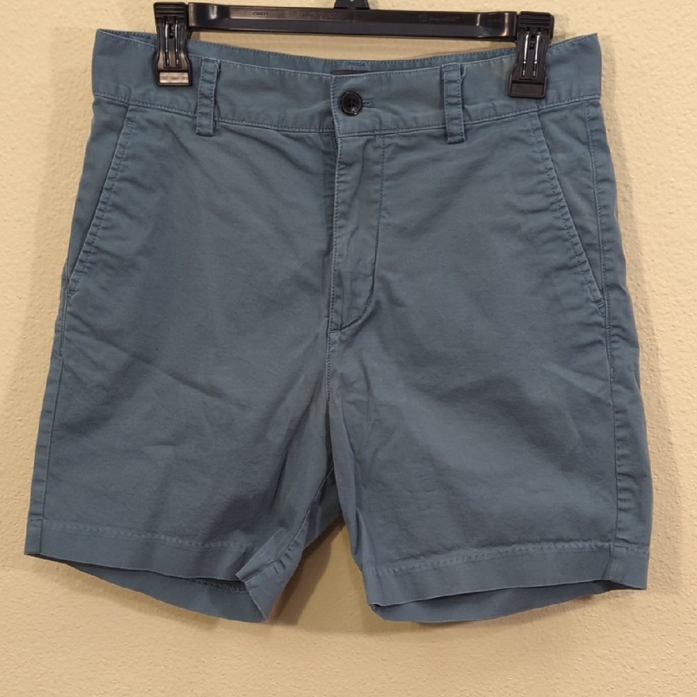 H&M Men's Flat Front Shorts in Slate Blue